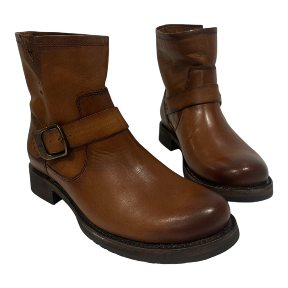 Frye Veronica Brown Leather Ankle Bootie Size 8.5 - Picture 4 of 14